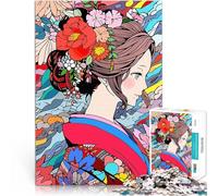 Puzzle 1000 pièces pour Adolescents Art Floral du Kimono Japonais Jeux éducatifs Jouets DIY Liste de souhaits avec Le Père Noël 50x70cm