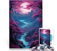 Puzzle 1000 pièces pour Adolescents Art Japonais des Fleurs de Cerisier Impossible Décoration Murale, Cadeaux Uniques pour Anniversaire et Noël 75x50cm