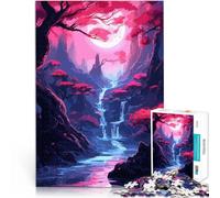 Puzzle 1000 pièces pour Adolescents Art Japonais des Fleurs de Cerisier Impossible Décoration Murale, Cadeaux Uniques pour Anniversaire et Noël 38x26cm