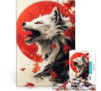 Puzzle 1000 pièces pour Adolescents Art Japonais du Loup Blanc Jeux éducatifs Décoration d'intérieur Idées Cadeaux 38x26cm