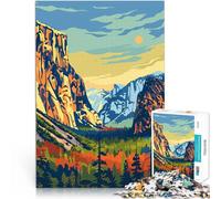 Puzzle 1000 pièces pour Adolescents Art Minimaliste de Yosemite Jeu Familial Anti-Stress Défi Difficile Décoration Parfaite 38x26cm