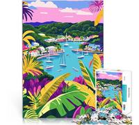 Puzzle 1000 pièces pour Adolescents Art Minimaliste du Soir en Nouvelle-Zélande Défi Difficile Idées Cadeaux 38x26cm