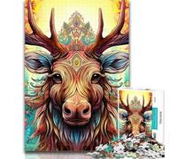 Puzzle 1000 pièces pour Adolescents Art Moose, Jeu Familial Anti-Stress, défi Difficile, Cadeaux du Père Noël Secret, 50x75cm