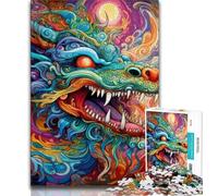 Puzzle 1000 pièces pour Adolescents Art psychédélique Dragon 1000 pièces pour Adultes, Design Dynamique et Unique Expérience de Puzzle relaxante et stimulante (Taille 75x50cm)