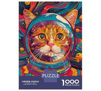 Puzzle 1000 Pièces pour Adolescents Astronaut Space Animal Cat Puzzles pour Adultes, Jeu De Réflexion, Assemblage De Motifs, Cadeaux d'anniversaire Et Cadeaux Uniques 52x38cm/1000pcs