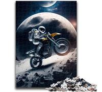 Puzzle 1000 pièces pour Adolescents Astronaute à Moto Convient aux 14 Ans et Plus Jouet intellectuel Jeu éducatif pour Anniversaire et Noël 26x38cm