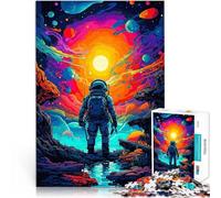 Puzzle 1000 pièces pour Adolescents Astronaute dans Un Paysage Cosmique Jouets de Jeu Liste de souhaits avec Le Père Noël 75x50cm