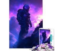 Puzzle 1000 pièces pour Adolescents Astronaute dans Une nébuleuse Violette Jeu éducatif et intellectuel Cadeau d'anniversaire Apprentissage et éducation (Dimensions 38x26cm)