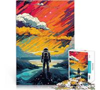Puzzle 1000 pièces pour Adolescents Astronaute de l'espace Jouet éducatif intellectuel décompressant Interaction Parent-Enfant 50x70cm