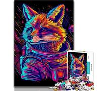 Puzzle 1000 pièces pour Adolescents Astronaute de l'espace Renard 1000 pièces Anti-Stress séjour Tuer Le Temps liste de souhaits avec Le Père Noël 26x38cm