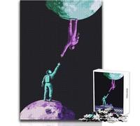 Puzzle 1000 pièces pour Adolescents - Astronaute en quête d'espace - Détendez-Vous et Profitez d'un Moment de Plaisir - Assemblage sans Couture - Haute précision - Dimensions:38x52cm