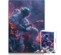 Puzzle 1000 pièces pour Adolescents - Astronaute et Guitare - Jeu intellectuel pour améliorer la mémoire - Cadeau d'anniversaire - Dimensions:50x75cm