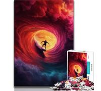 Puzzle 1000 pièces pour Adolescents, Astronaute et Surf Spatial, Jouets éducatifs, Jeux familiaux, Anniversaires et Cadeaux Uniques (38x26cm)