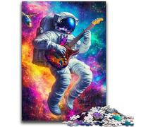 Puzzle 1000 pièces pour Adolescents Astronaute Jouant de la Guitare Difficile à réaliser mais Amusant et Humoristique Cadeau d'anniversaire, Cadeaux, décoration Murale 26x38cm