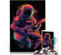 Puzzle 1000 pièces pour Adolescents Astronaute Jouant de la Guitare Jeux Amusants Chaque pièce est Unique - Jeu Familial Stimulant et Amusant 75x50cm