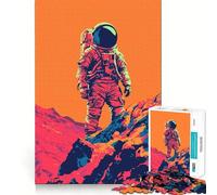 Puzzle 1000 pièces pour Adolescents Astronaute Minimaliste et Cool sur Mars Découpe Fine Jeu de logique Amusant Décoration Murale de Noël (50x75cm)