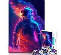 Puzzle 1000 pièces pour Adolescents Astronaute Néon, idéal comme Cadeau pour Toute la Famille Convient aux Enfants de 14 Ans et Plus (Taille 75x50cm)