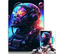 Puzzle 1000 pièces pour Adolescents Astronaute Néon Puzzle pour Adolescents, Jeu Stimulant, idéal comme Cadeau pour Toute la Famille (Taille 38x26cm)