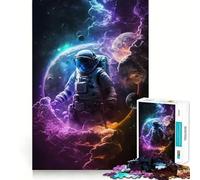 Puzzle 1000 pièces pour Adolescents Astronaute Perdu dans l'espace Jeu de réflexion sans Couture pour se détendre,Jouer et Passer Un Moment agréable Loisirs créatifs de Noël (50x75cm)