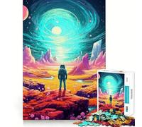 Puzzle 1000 pièces pour Adolescents Astronaute Perdu sur Une planète Extraterrestre Jeu de réflexion sans Couture pour se détendre,Jouer et Passer Un Moment agréable Loisirs créatifs