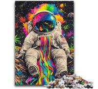 Puzzle 1000 pièces pour Adolescents, Astronaute psychédélique, Jouet éducatif et décompressant, Cadeau du Père Noël Secret, 26x38cm