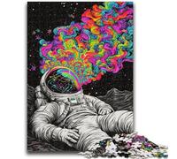 Puzzle 1000 pièces pour Adolescents, Astronaute psychédélique, Jouet éducatif et décompressant, Cadeau du Père Noël Secret, 26x38cm
