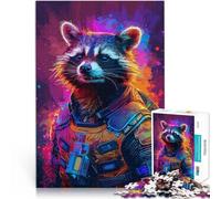 Puzzle 1000 pièces pour Adolescents Astronaute Racoon Space Jouets de Jeu pour Cadeau Familial Cadeau Amusant 26x38cm