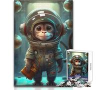 Puzzle 1000 pièces pour Adolescents - Astronaute, Singe, Grand Singe - Design Attrayant - Jeu pour améliorer la mémoire - Cadeau d'anniversaire - Dimensions : 38x26cm