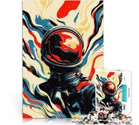 Puzzle 1000 pièces pour Adolescents Astronaute Spatial Abstrait dans l'espace Jeux de détente Idées Cadeaux 52x38cm