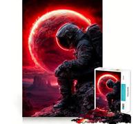Puzzle 1000 pièces pour Adolescents Astronaute sur la planète Rouge Jeu de réflexion sans Couture pour se détendre,Jouer et Passer Un Moment agréable Loisirs créatifs de Noël (38x26cm)