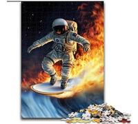 Puzzle 1000 pièces pour Adolescents Astronaute Surf, Jouet éducatif et décompressant, Cadeau d'anniversaire, Cadeaux (Taille 50x75cm)