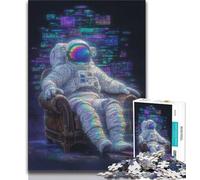 Puzzle 1000 pièces pour Adolescents Astronautes dans l'espace Puzzle 1000 pièces, Activité familiale Amusante à la Maison, Cadeau d'anniversaire, Cadeaux de Voyage (Taille 38x26cm)