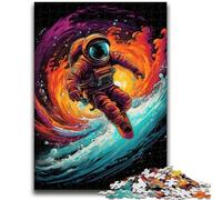 Puzzle 1000 pièces pour Adolescents, astronautes surfeurs, décoration Murale Artistique et idée Cadeau d'anniversaire pour Amis, Bureau à Domicile 50x75cm