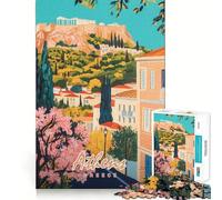 Puzzle 1000 pièces pour Adolescents,Athènes,Grèce,Peinture,Assemblage sans Couture,Jeu de réflexion,Cadeau,Temps de Repos,Jeu,Noël,Loisirs artistiques (38x26cm)