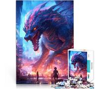 Puzzle 1000 pièces pour Adolescents Attaque de Monstre Dragon Séjour Anti-Stress pour Tuer Le Temps Décoration Parfaite 75x50cm