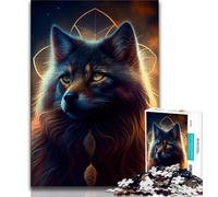 Puzzle 1000 pièces pour Adolescents Attrape-rêves Chat Puzzles pour Adultes Jeu Stimulant Cadeaux pour Toute la Famille 38x26cm