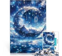 Puzzle 1000 pièces pour Adolescents Attrape-rêves en Forme de Chat Mignon Jouets éducatifs Décoration d'intérieur 75x50cm