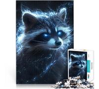 Puzzle 1000 pièces pour Adolescents Aura de Vague Bleue du Raton Laveur Jouets de Jeu Renforcer l'amour Entre Les Couples 75x50cm