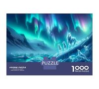 Puzzle 1000 Pièces Pour Adolescents Aurora Borealis Wolf Pack Puzzle Pour Adolescents - Niveau De Difficulté Élevé - Activités Amusantes À La Maison - Jouet Addictif Pour Développer La Patience 52x38c