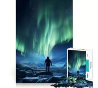 Puzzle 1000 pièces pour Adolescents Aurore boréale Jeu de réflexion sans Couture Cadeau Détente et Divertissement Noël Loisirs artistiques (38x26cm)