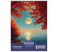 Puzzle 1000 Pièces pour Adolescents Autumn Moon Over Water Puzzle pour Adolescents Améliore La Mémoire Défi À Réaliser Amusant en Famille Et Soirée Jeux 70x50cm/1000pcs