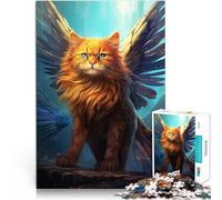 Puzzle 1000 pièces pour Adolescents Aventure Chat Ailé Défi Difficile pour soulager Le Stress Une œuvre d'art 38x26cm