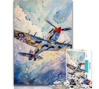 Puzzle 1000 pièces pour Adolescents, Avion Spitfire, Jouets éducatifs, Anti-Stress, pour renforcer l'amour Entre Couples, 75x50cm