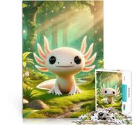 Puzzle 1000 pièces pour Adolescents Axolotl Mignon dans la forêt Jeux éducatifs Décoration d'intérieur Bon Cadeau 38x26cm