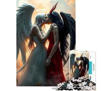 Puzzle 1000 pièces pour Adolescents Baiser d'ange et de démon Jeu éducatif et Relaxant Cadeau d'anniversaire (Dimensions 38x52cm)