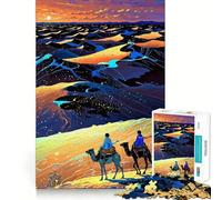 Puzzle 1000 pièces pour Adolescents Balade à Dos de Chameau dans Un Paysage désertique Art aux Bords précis Exercice Mental Jeu Calme et Amusant Cadeau d'anniversaire Artistique (50x75cm)