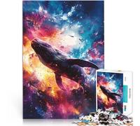 Puzzle 1000 pièces pour Adolescents Baleine dans l'espace Néon Jouet éducatif intellectuel décompressant Super Cadeau 38x26cm