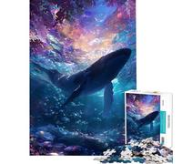 Puzzle 1000 pièces pour Adolescents Baleine dans Un océan coloré Puzzle 1000 pièces Décoration intérieure Jouet à Assembler Idéal comme Cadeau pour Toute la Famille (50x75cm)