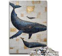 Puzzle 1000 pièces pour Adolescents, Baleine dorée, Jouet éducatif et décompressant, Cadeau d'anniversaire, 26x38cm