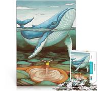 Puzzle 1000 pièces pour Adolescents Baleine et Fille Jeux éducatifs Décoration d'intérieur Car C'est Un pour Toute la Famille 26x38cm